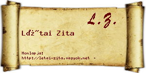 Létai Zita névjegykártya