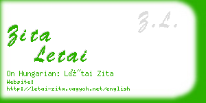 zita letai business card